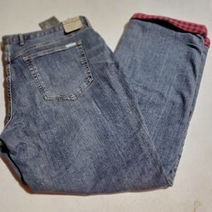 Eddie Bauer Flannel Lined Boyfriend Sz. 18 x 32 Mid Rise Relaxed Blue Jeans